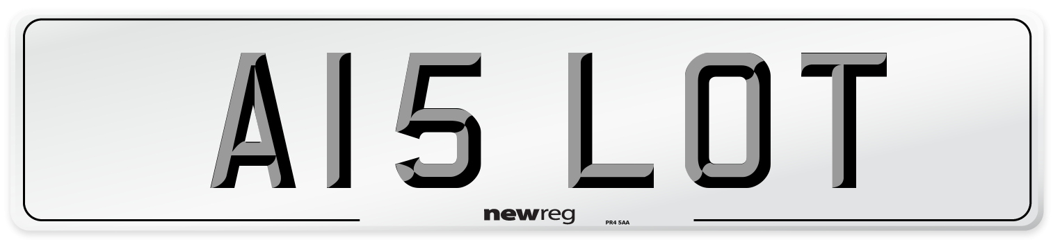 A15 LOT Number Plate from New Reg